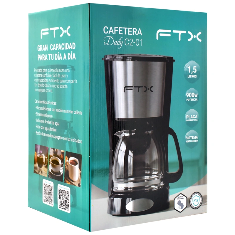 CAFETEIRA FTX C2-01 DAILY 900W 220V PRETOCINZA - Imagem 3