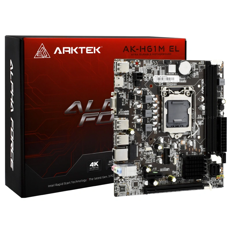 Placa Mãe Arktek AK-H61M EL Socket LGA 1155 VGA DDR3 Intel H61 Micro ATX