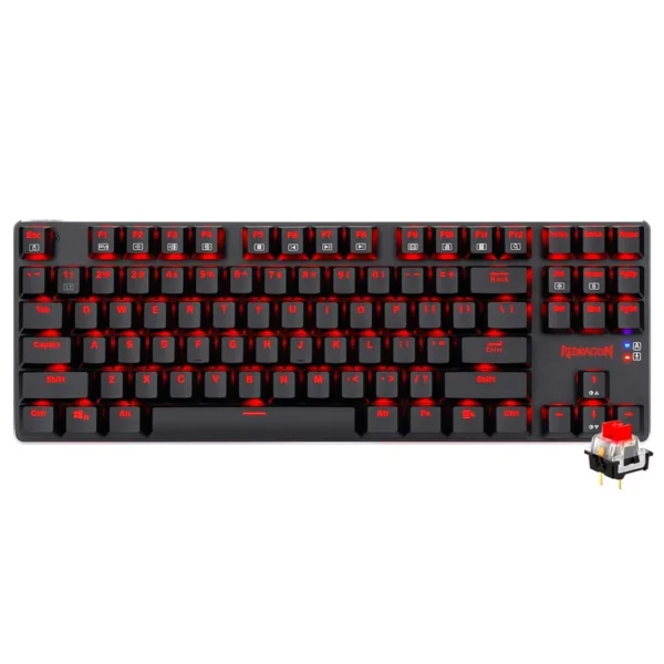 Teclado Gamer Mecânico Redragon K590-RE Mahoraga Wireless RED Inglês - Preto