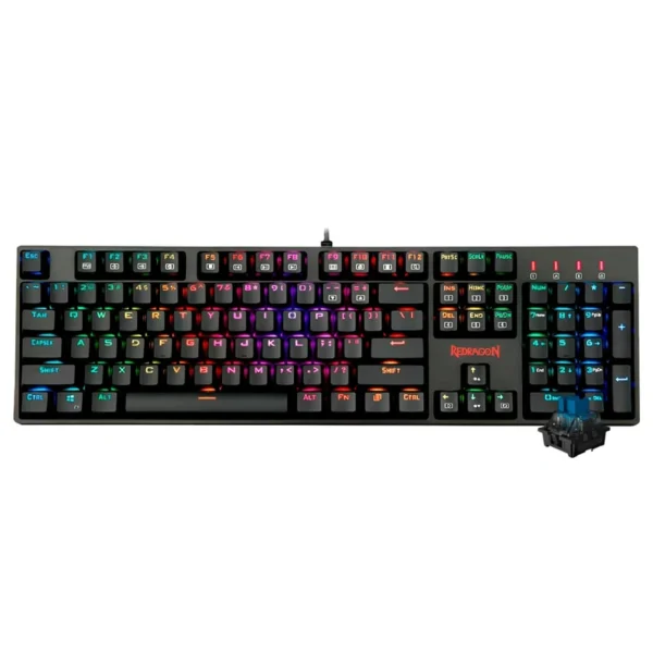 Teclado Gamer Mecânico Redragon K582RGB Surara USB RGB Inglês - Preto Surara K582RGB
