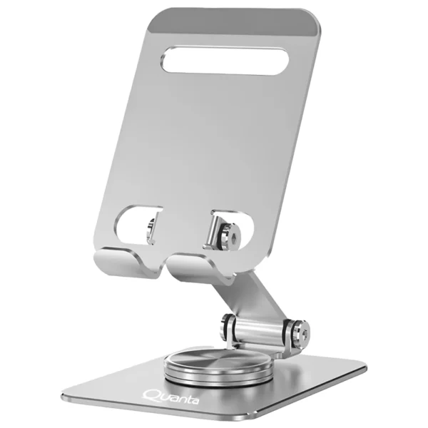 Suporte de Celular Quanta QTSAR25 para Mesa - Prata (Rotativo)