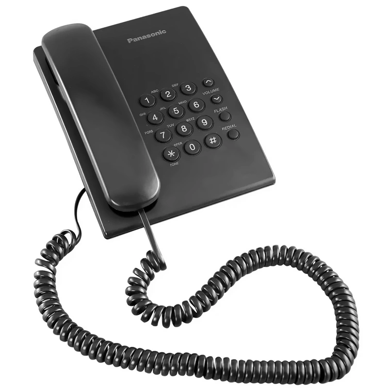 Telefone Panasonic KX-TS500LX1B Com Fio - Preto - Imagem 2