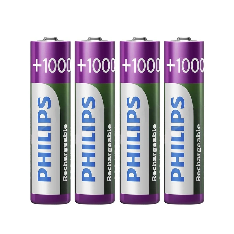 Pilhas Recarregável Philips AAA com 4 Pilhas 1000MAH - R03B4RTU1097 | R03B4RTU10/97