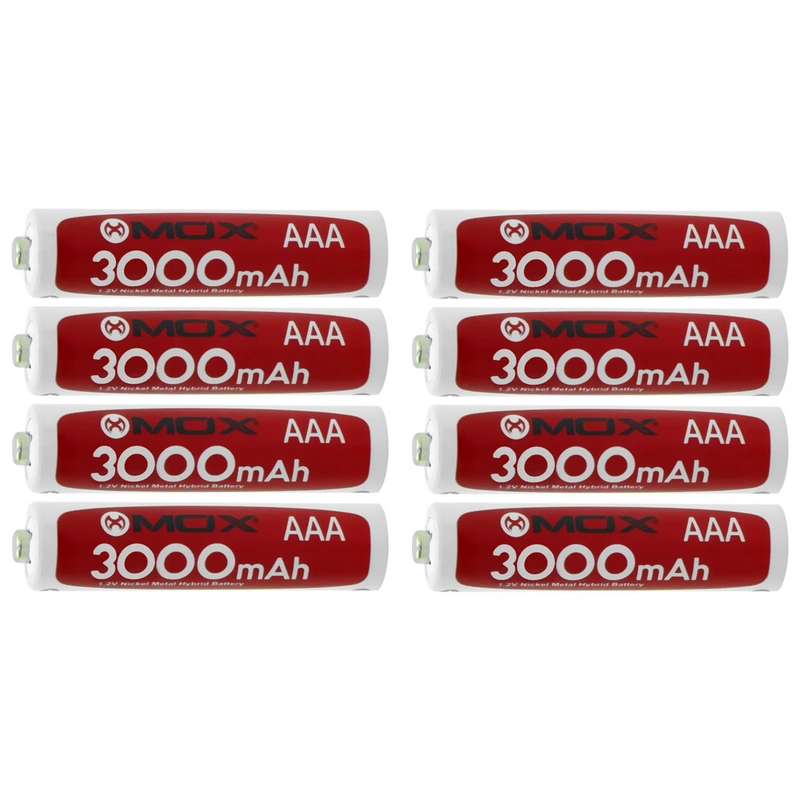 Pilha Recarregável Mox MOB8AAA30 3000MAH AAA - Kit com 8 | 3000 mAh - Imagem 2