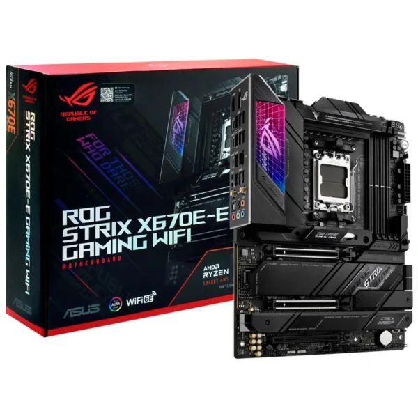 Placa Mãe ASUS ROG Strix X670E-E Gaming Wi-Fi Socket AM5 DDR5