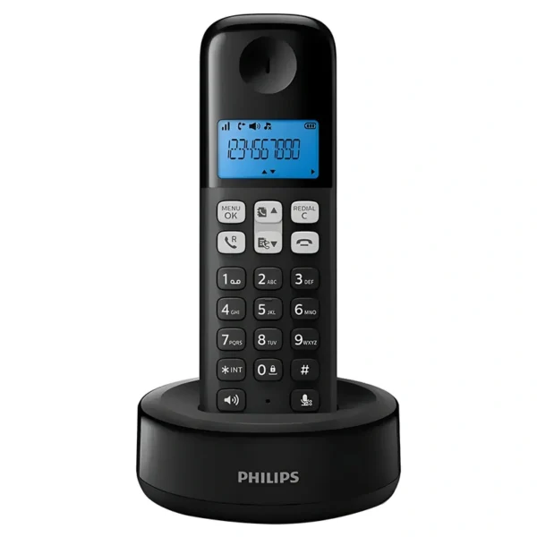 Telefone Philips D1311B 6.0 Sem Fio Bina Viva-Voz Bivolt - Preto Tela de 1.6"
