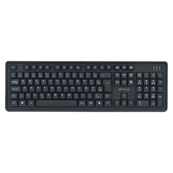 Teclado FTX KW46 Wireless Português - Preto Windows USB Receiver