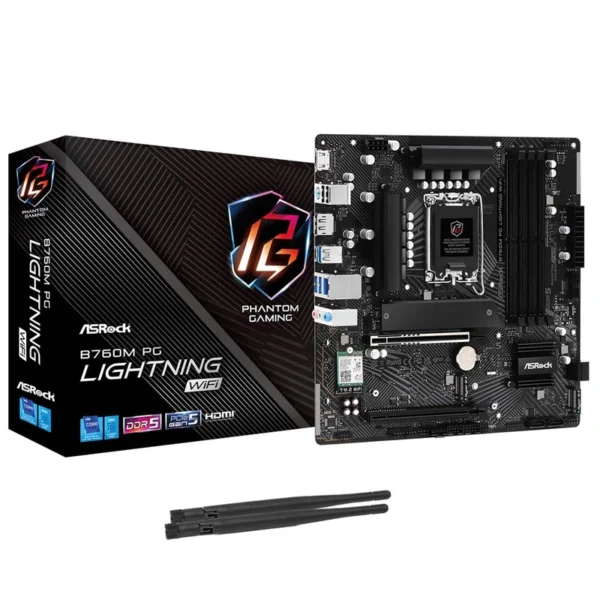 Placa Mãe ASRock B760M PG Lightning Wi-Fi Socket LGA 1700 DDR5 Intel B760