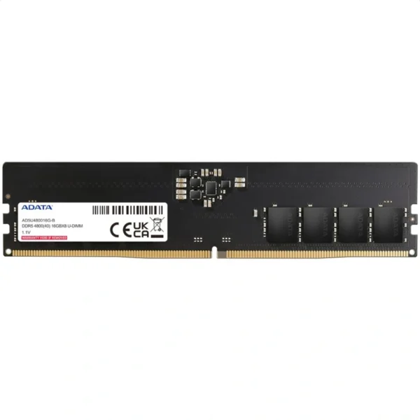 Memória RAM ADATA DDR5 16GB 4800MHz - AD5U480016G-S UDIMM CL40 | Preto
