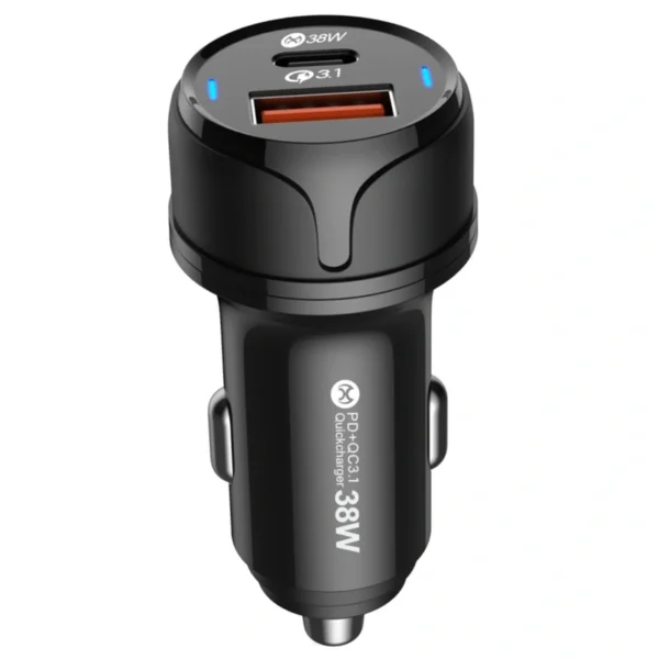 Carregador de Bateria Veicular MOX MO-CC320 38W USB USB-C - Preto