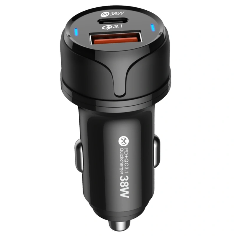 Carregador de Bateria Veicular MOX MO-CC320 38W USB USB-C - Preto