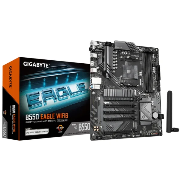 Placa Mãe Gigabyte B550 Eagle Wi-Fi 6 Socket AM4 DDR4 AMD B550 ATX | 4 Conectores SATA3