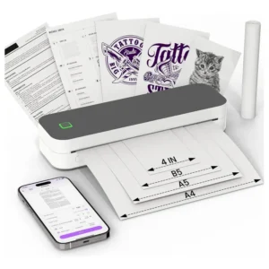 Impressora Portátil Ablemark A4, Bluetooth e USB, para Escritório e Tatuagem